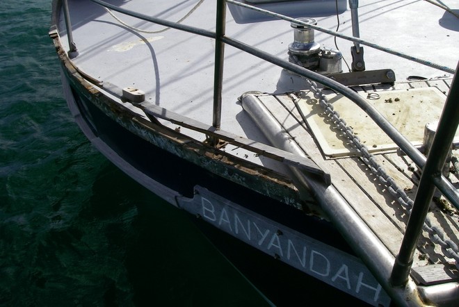 Toerail ripped off by the huge seas ©  SW